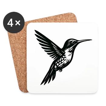 Goldlinie Hummingbird Silhouette - Untersetzer (4er-Set) - Weiß - Vorne