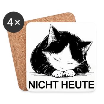 Le chat câlin noir et blanc n’est plus aujourd’hui - Dessous de verre (lot de 4) - blanc - Devant