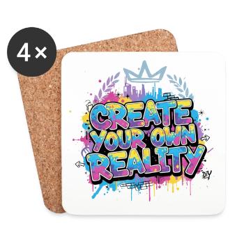 Graffiti Dream Big - Street Art T-Shirt - Coasters (set of 4) - white - Front
