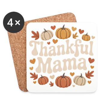 Maman reconnaissante Automne Citrouilles Coeurs Amour - Dessous de verre (lot de 4) - blanc - Devant
