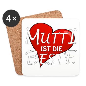 MOM IS THE BEST - Coasters (set of 4) - white - Front