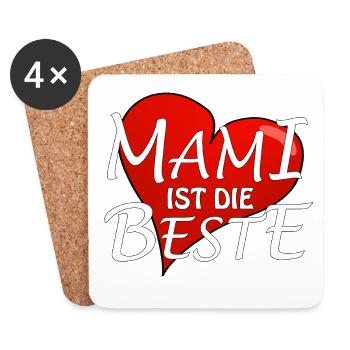 MAMI IST DIE BESTE - Untersetzer (4er-Set) - Weiß - Vorne