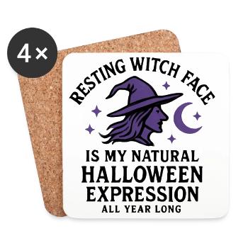 Halloween - Witch - Coasters (set of 4) - white - Front