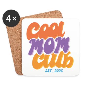 Coole Mama Club 2026 - Cool Mom Club 2026 - Untersetzer (4er-Set) - Weiß - Vorne