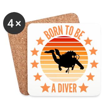 Born to be a diver - Untersetzer (4er-Set) - Weiß - Vorne