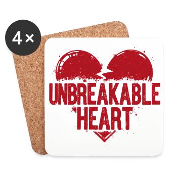 Unbreakable Heart Statement - Coasters (set of 4) - white - Front