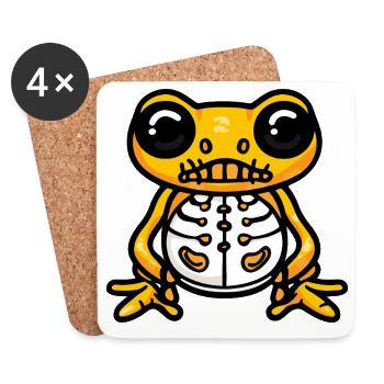 Grenouille Halloween Zombie - Dessous de verre (lot de 4) - blanc - Devant