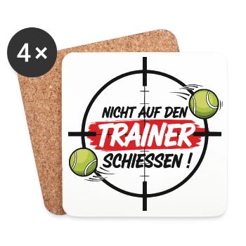 Tennis Trainer Chemise Sweat à capuche - Dessous de verre (lot de 4) - blanc - Devant