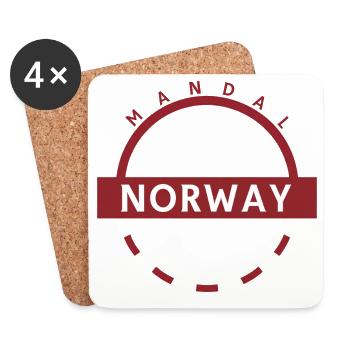 Mandal Norwegens Marke Rundt - Untersetzer (4er-Set) - Weiß - Vorne