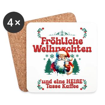 Weihnachtstasse/Glas - Untersetzer (4er-Set) - Weiß - Vorne