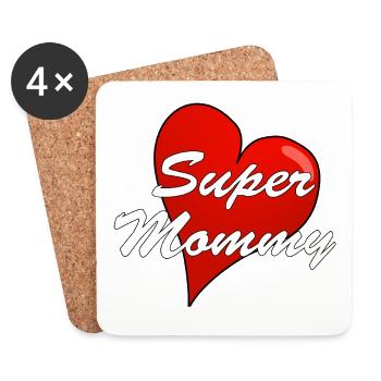 SUPER MAMAN - Dessous de verre (lot de 4) - blanc - Devant