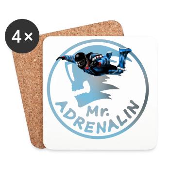 Mr. Adrenalin Skydiver Sprunglogo - Untersetzer (4er-Set) - Weiß - Vorne