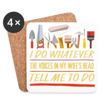 I_do_Anything_for_Wife_1 - Coasters (set of 4) - white - Front