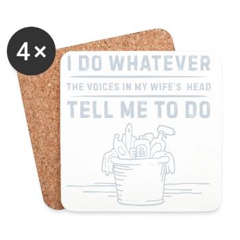 I_do_Anything_for_Wife_12 - Coasters (set of 4) - white - Front