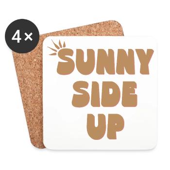 Sunny Side Up – Restez lumineux et positif - Dessous de verre (lot de 4) - blanc - Devant