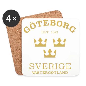 Göteborg Gothenburg Sverige Sweden Schweden - Coasters (set of 4) - white - Front