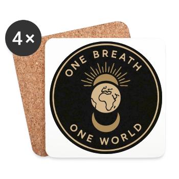 Une respiration, un monde – Pleine conscience et équilibre - Dessous de verre (lot de 4) - blanc - Devant