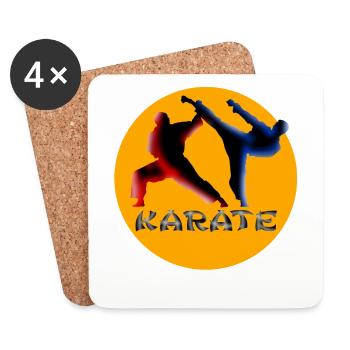 Kampfkunst Dynamik Karate Silhouette - Untersetzer (4er-Set) - Weiß - Vorne