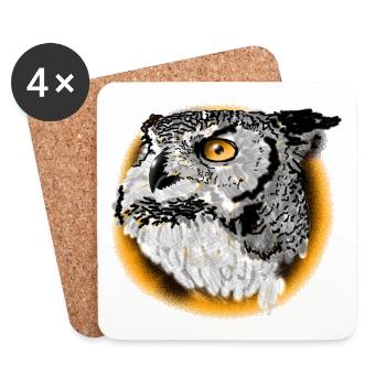 Night Owl Portrait - Coasters (set of 4) - white - Front
