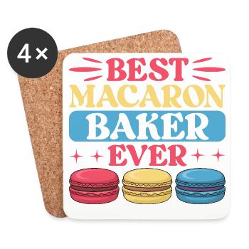Macaron French Desserts - Coasters (set of 4) - white - Front