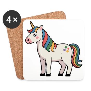 Einhorn - Untersetzer (4er-Set) - Weiß - Vorne