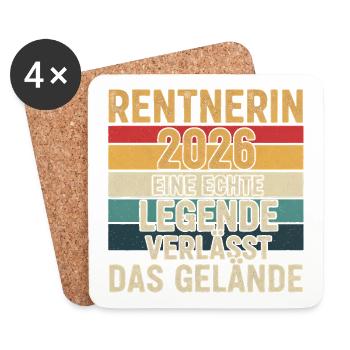 Pensioner 2026: Real legend leaves the site - Coasters (set of 4) - white - Front