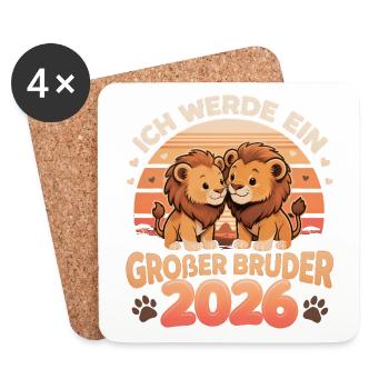 Big Brother 2026 Leo – Sibling Announcement - Coasters (set of 4) - white - Front