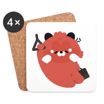 Tirede Roter Panda - Untersetzer (4er-Set) - Weiß - Vorne