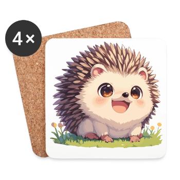 Igel - Untersetzer (4er-Set) - Weiß - Vorne
