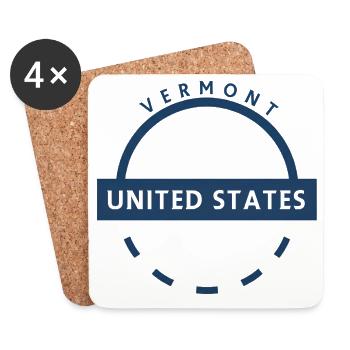 Vermont États-Unis Insigne - Dessous de verre (lot de 4) - blanc - Devant
