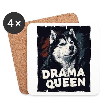 Husky Drama Queen - Coasters (set of 4) - white - Front