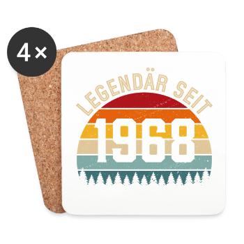 Legendär seit 1968 – Jahrgang 1968 - Untersetzer (4er-Set) - Weiß - Vorne