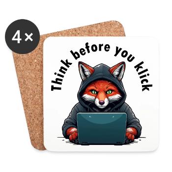 Think Before You Click - Cyber Security - Coasters (set of 4) - white - Front