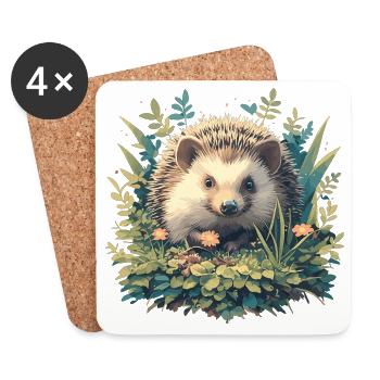Igel - Untersetzer (4er-Set) - Weiß - Vorne