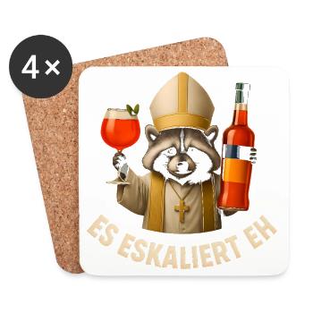 Es Eskaliert Eh Waschbär Spritz Party Geschenkidee - Untersetzer (4er-Set) - Weiß - Vorne