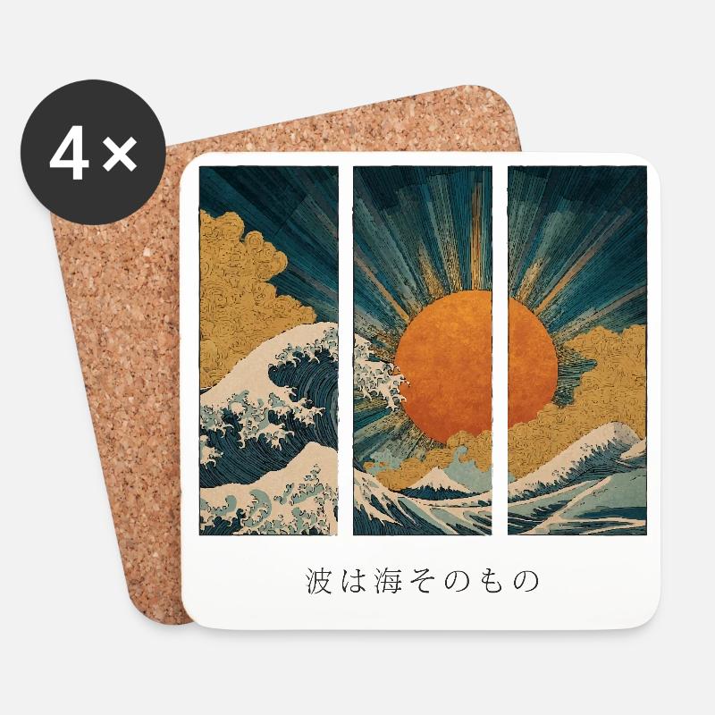 Die Welle ist das Meer selbst - Untersetzer (4er-Set) - Weiß