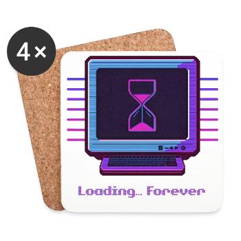 Forever Loading Retro PC Neon Design - Coasters (set of 4) - white - Front