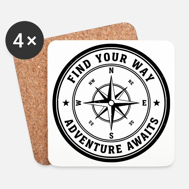 Find Your Way - Untersetzer (4er-Set) - Weiß