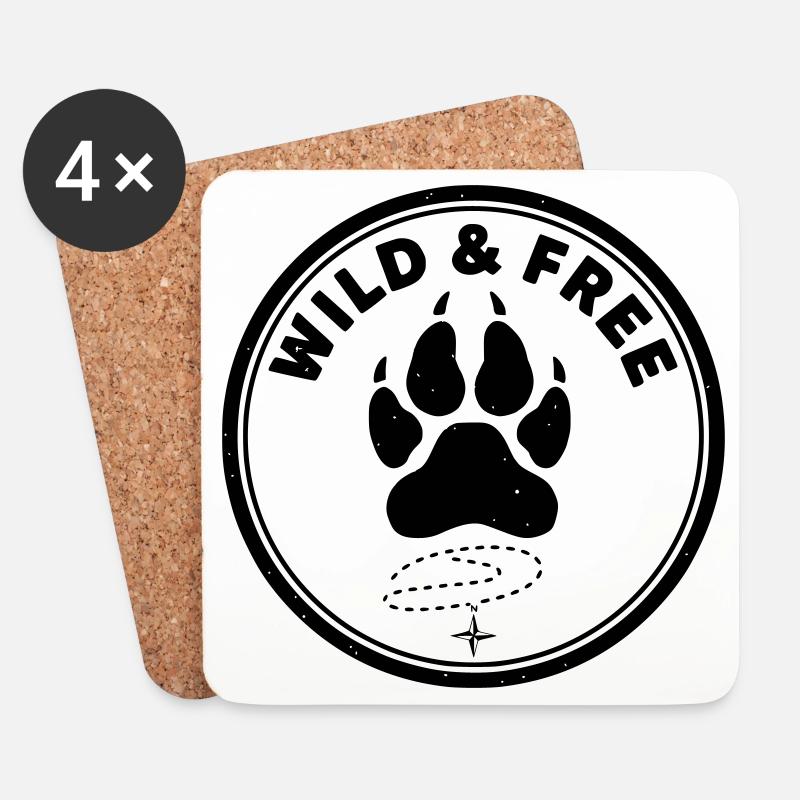 wild & free - Untersetzer (4er-Set) - Weiß