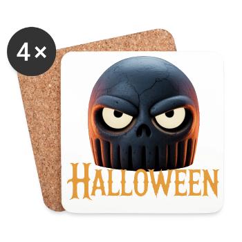 Fire Skull Halloween | Witch trick or treat - Coasters (set of 4) - white - Front