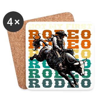 Pas mon premier rodeo vintage cowboy - Dessous de verre (lot de 4) - blanc - Devant