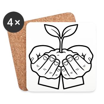 Plant in Hands | Growth & Hope - Coasters (set of 4) - white - Front