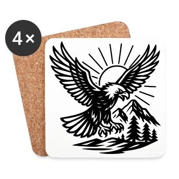 Eagle in nature - Coasters (set of 4) - white - Front