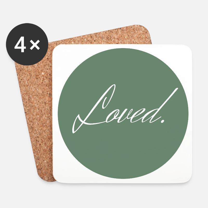 Loved - Untersetzer (4er-Set) - Weiß