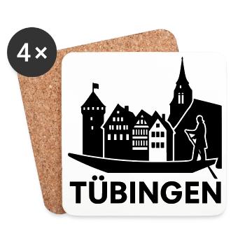 Tübingen Baden Württemberg - Dessous de verre (lot de 4) - blanc - Devant