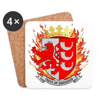 Proud of Eindhoven Emblem - Coasters (set of 4) - white - Front