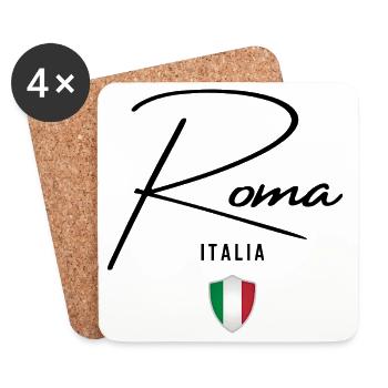 Design élégant Rome, j’adore Rome - Dessous de verre (lot de 4) - blanc - Devant