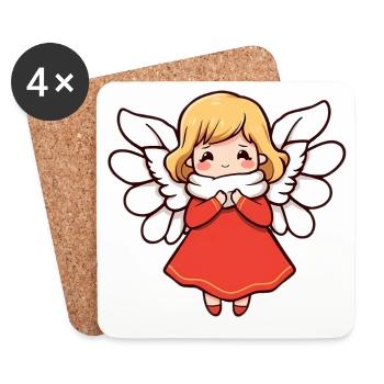 Ange - Dessous de verre (lot de 4) - blanc - Devant