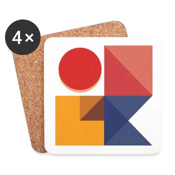 Kühne geometrische Formen — Modernes abstraktes Design - Untersetzer (4er-Set) - Weiß - Vorne