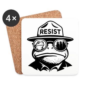 Funny Portland Frog - Coasters (set of 4) - white - Front